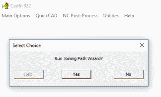 Cadfil Joining path Wizard prompt