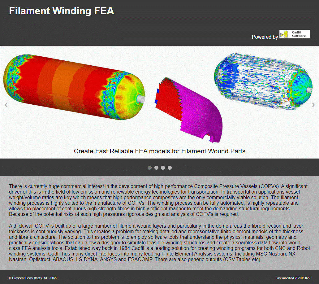 Filament winding FEA Home Page