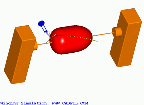 Cadfil 3d winding simulation mandrel animation